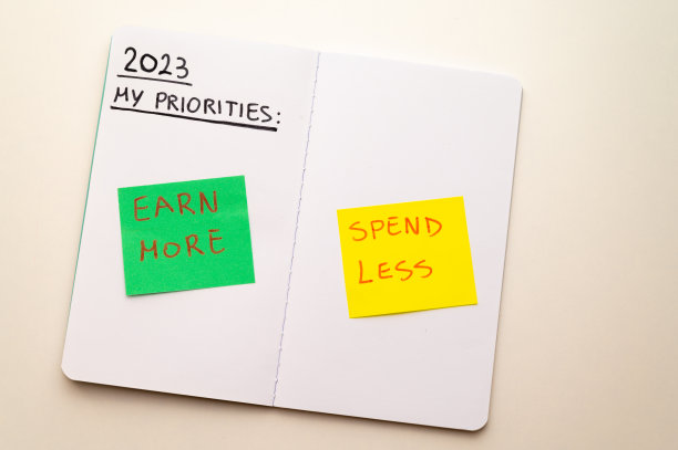 笔记本页，文字“2023优先事项”。图片下载