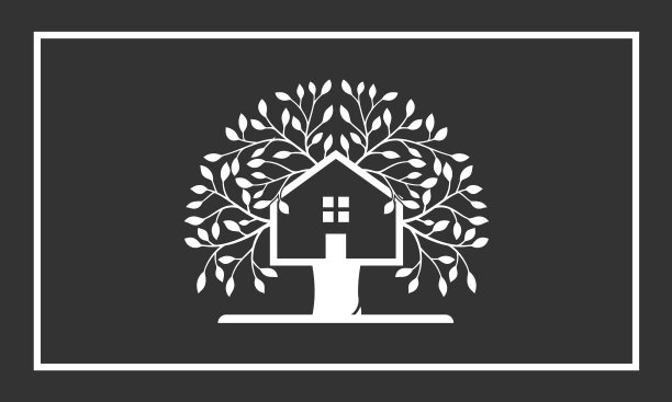 树屋标志设计在极简风格图片下载