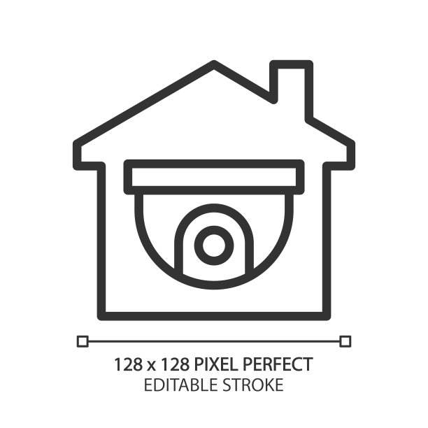 监控像素完美线性图标图片下载