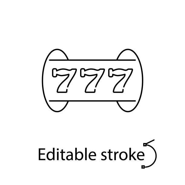 头奖轮廓图标。自动售货机项目。赌场的想法。可编辑的中风。孤立矢量图图片下载