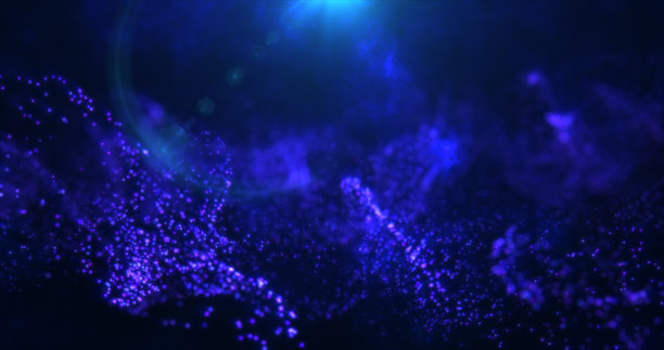 抽象波粒子和点能量魔术与辉光和模糊的效果，抽象背景图片下载