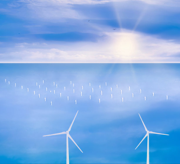 可再生能源海洋上的风力涡轮机领域图片下载