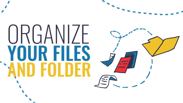 整理你的文件和文件夹。网页横幅设计插图的信息图，网站，广告。图片下载