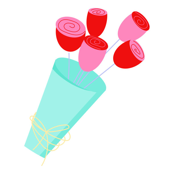 矢量花束。情人节快乐图片下载