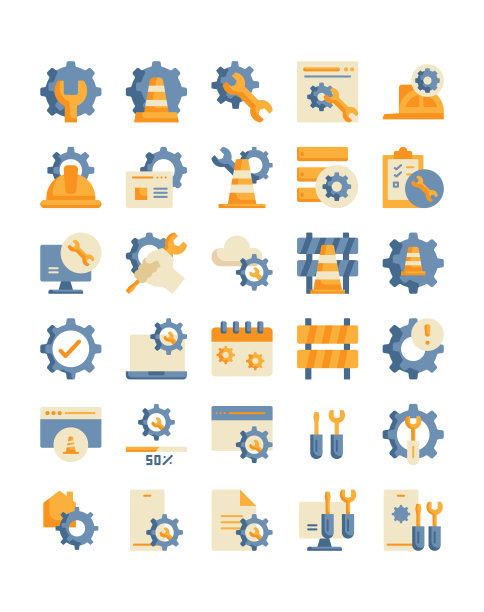 维护平面图标包图片下载