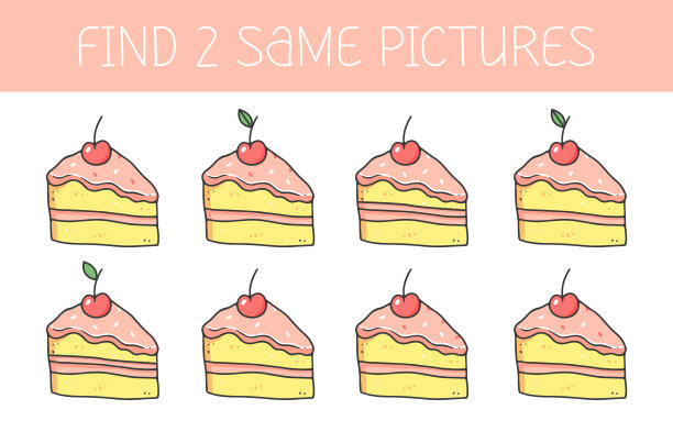 找两张一些图片是一款适合小朋友玩的益智蛋糕游戏。可爱的卡通蛋糕。矢量插图。图片下载
