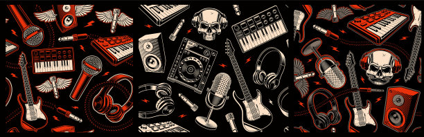 向量音乐无缝背景集图片下载