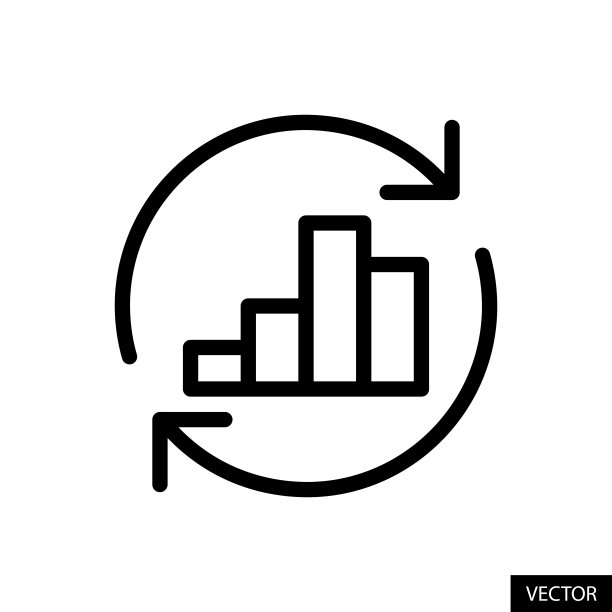 数据分析，数据处理矢量图标在白色背景隔离的线型设计。可编辑的中风。图片下载