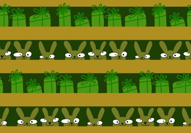 用于织物、纺织品、包装和亚麻布的卡通兔子无缝图案图片下载