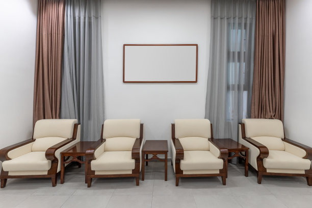 会客室高级真皮沙发图片下载