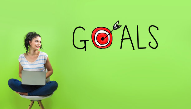 目标与目标与年轻的女人图片下载