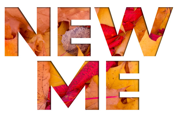 秋日落叶，物语带新我。图案自然，色彩设计。图片下载