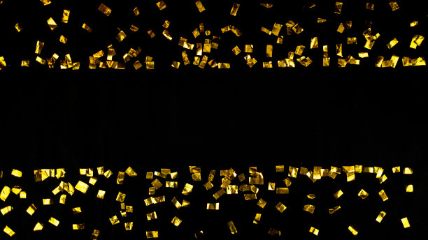 金色闪光粒子框架的背景和复制空间图片下载