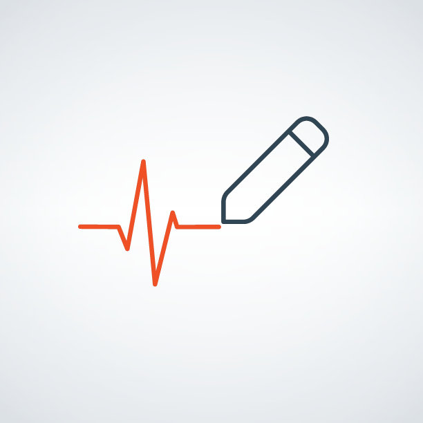 用钢笔或铅笔绘制心电图线。可编辑的中风。股票矢量插图孤立在白色背景上。图片下载