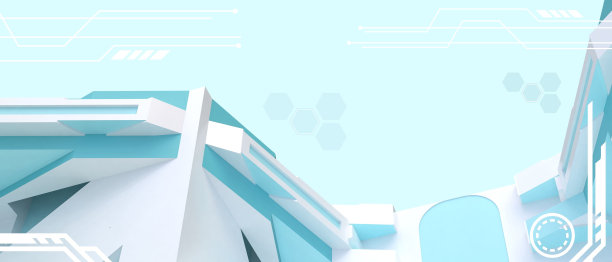 三维抽象技术背景。蓝色背景下的未来元宇宙连接网络和创新概念。复制空间，数字，横幅，网站-3d渲染图片下载