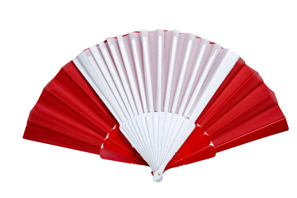 红白相间的中国扇子图片下载