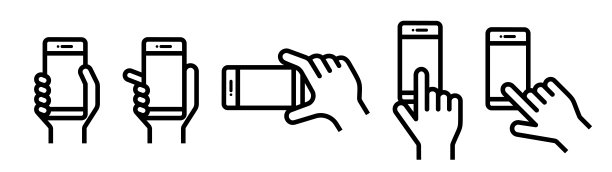 手持智能手机图标集图片下载