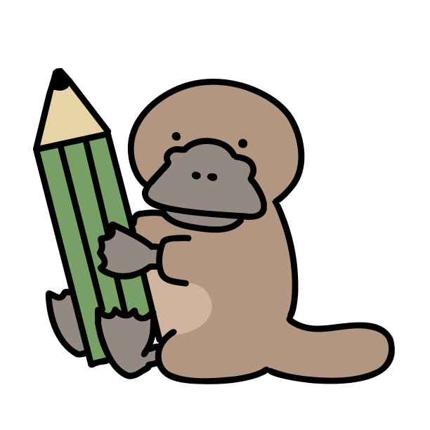 拿着铅笔的鸭嘴兽图片下载