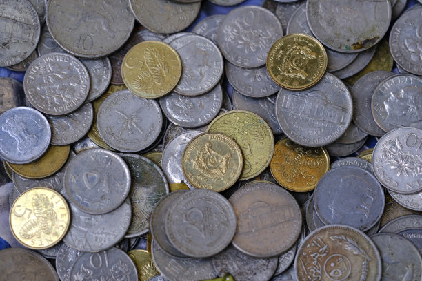 古印度硬币背景，印度货币，古印度硬币。图片下载