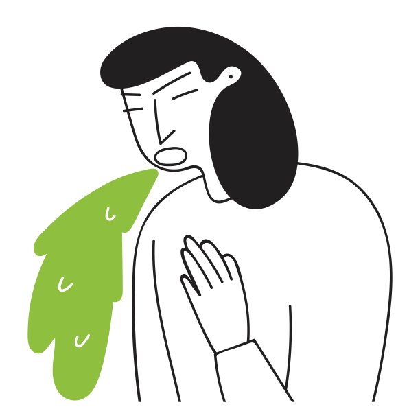 轮廓图标。年轻女子吐。图片下载