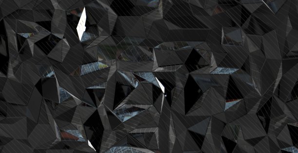 现代黑色金属低聚背景的3D插图图片下载