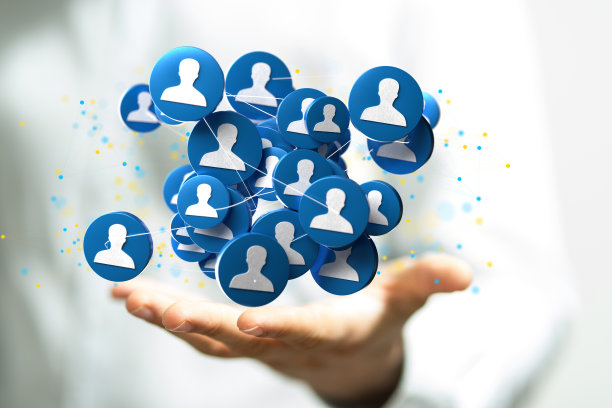 手捧一组3D渲染的数字网络概念的人类档案图标图片下载