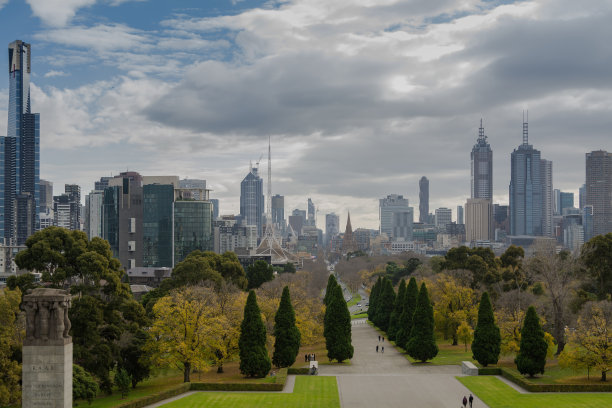 从纪念圣地俯瞰墨尔本图片下载