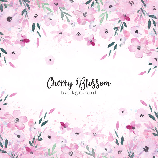 水彩樱花背景图片下载