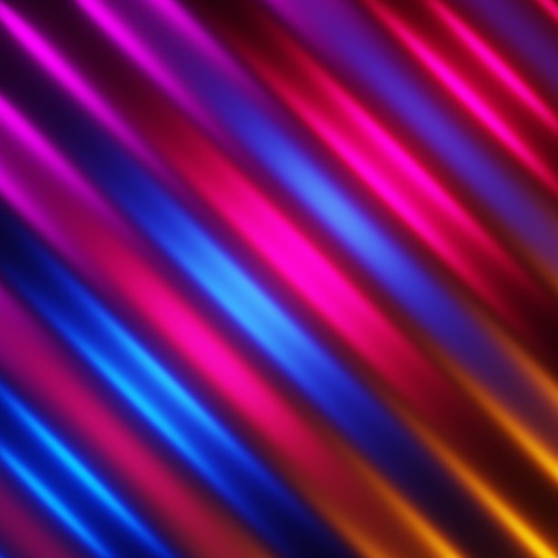 摘要背景为斜向波。金属闪光，橙色，红色，紫色，蓝色- 3d渲染。图片下载