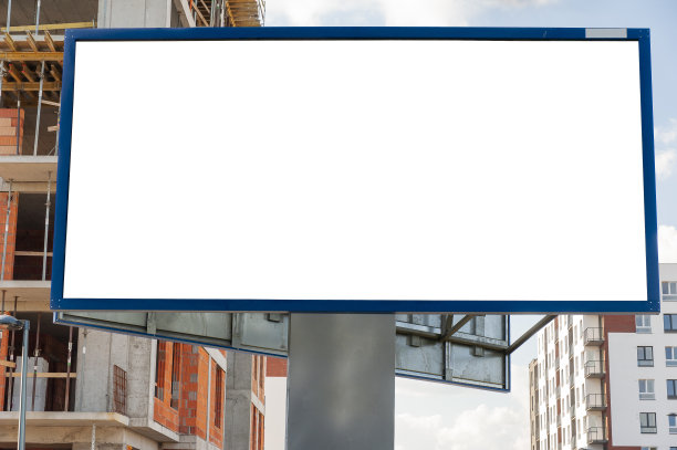 建筑工地前的广告广告牌模型图片下载