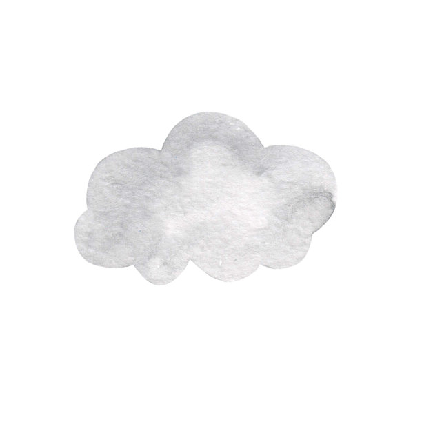 水彩画灰色云孤立在白色背景。图片下载