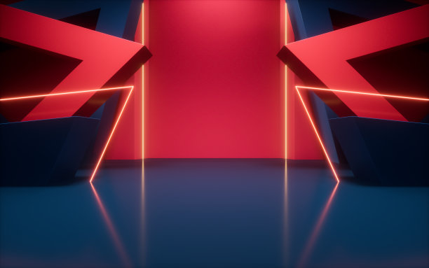 抽象几何内部结构，三维渲染。图片下载