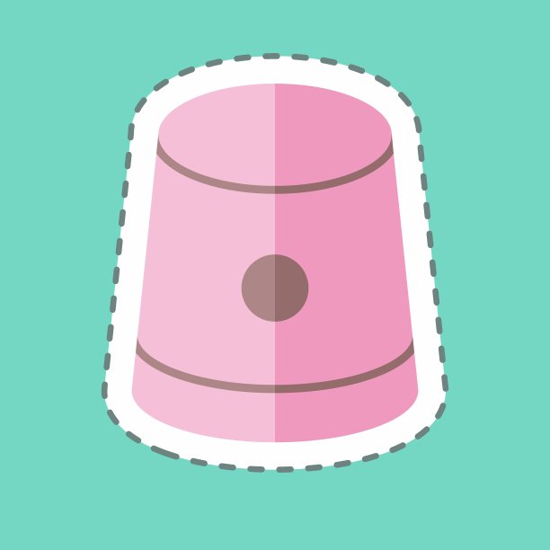 贴纸线切割顶针。适合裁缝标志。简单的设计可编辑。设计模板向量。简单的符号说明图片下载