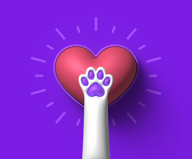 猫狗宠物爱心爪举起图片下载