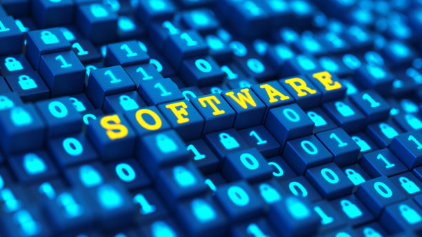 软件开发和数字代码。二进制计算机代码的大数据。网络安全和隐私概念。三维演示图片下载