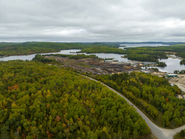 在安大略湖的木材场，加拿大，北美图片下载