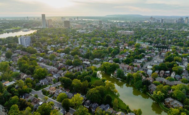 加拿大渥太华，里多河上的日出图片下载