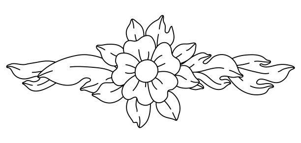 巴洛克风格的黑色装饰花卉元素图片下载