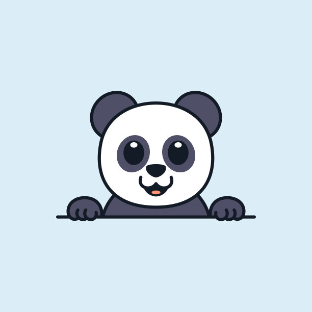 可爱的熊猫矢量插图图片下载