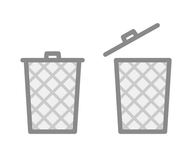 垃圾桶隔离矢量图标。图片下载
