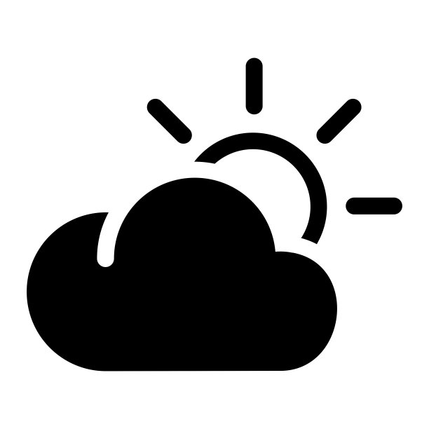 清晰的天气简单的平面图标矢量插图图片下载