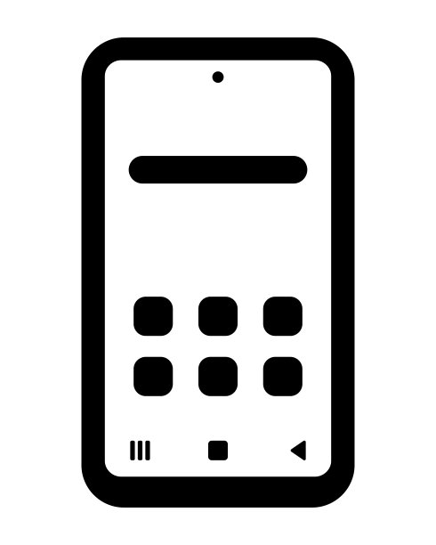 智能手机简单的平面图标矢量插图图片下载