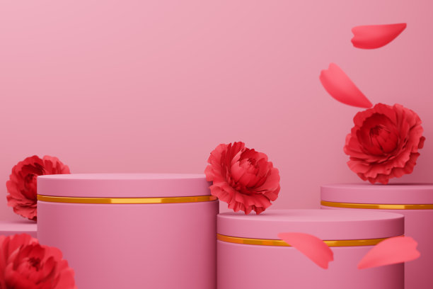 空显示与玫瑰花演示3d渲染图片下载