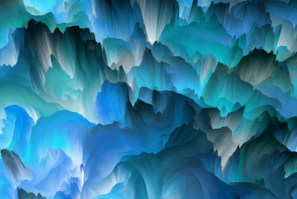 神奇的世界。多彩的抽象幻想背景，超现实的梦幻景观。三维演示图片下载