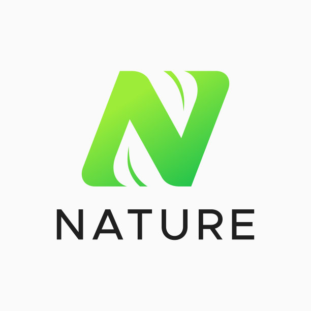 字母N绿色新鲜自然叶子标志图片下载