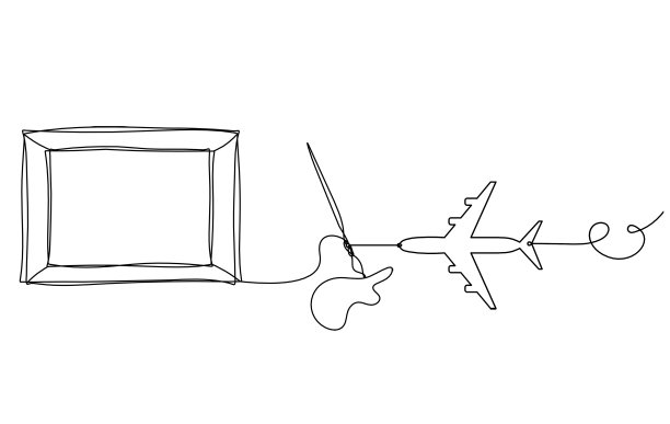 抽象化流苏和图片，以平面为线条在白色背景上绘制图片下载