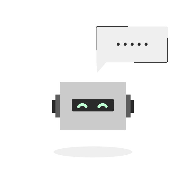 聊天机器人孤立在白色和语音泡泡上。客服聊天机器人。平面矢量图图片下载