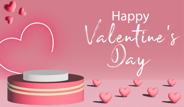 情人节讲台圆筒图片下载