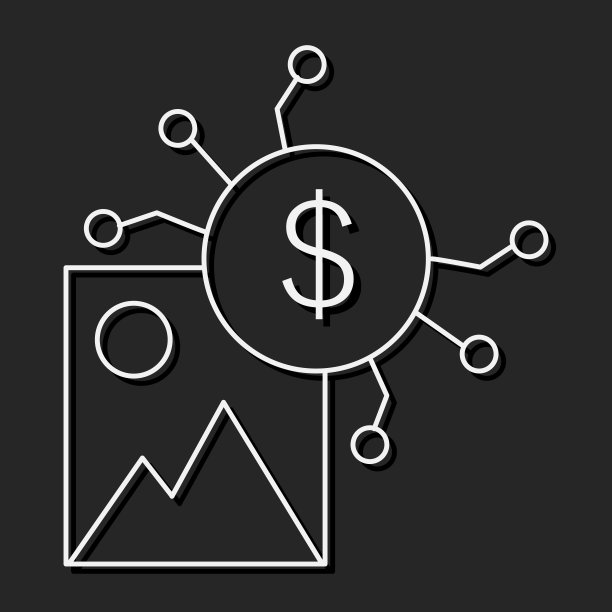 NFT技术线图标。加密图标或标志符号矢量插图图片下载