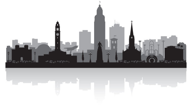 路易斯安那州巴吞鲁日城市轮廓线图片下载